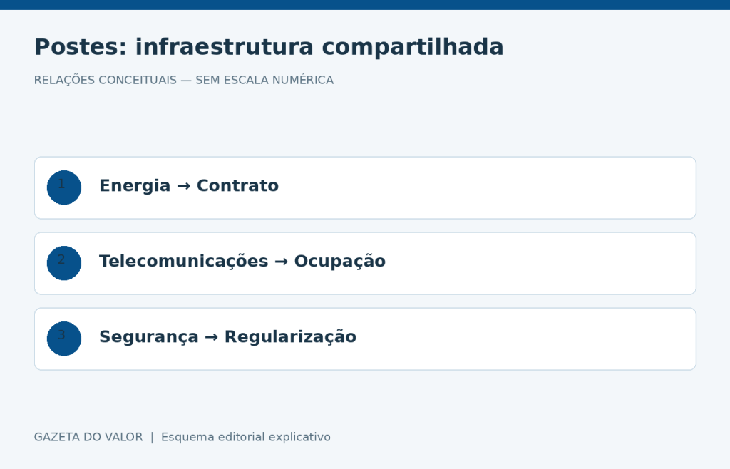 Relações conceituais sobre compartilhamento de postes