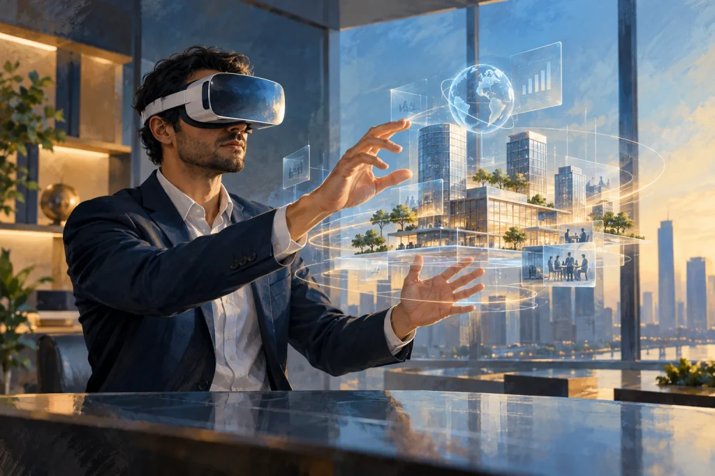 Imagem ilustrativa: Realidade virtual, aumentada e mista: diferenças e uso nos negócios