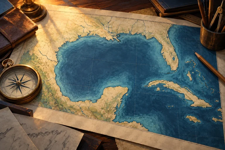 Imagem ilustrativa: Golfo do México e Golfo da América: por que o nome varia nos mapas